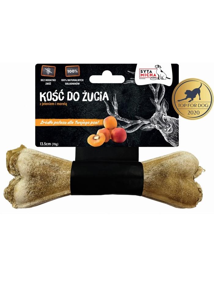 Kość do żucia dla psa z jeleniem i morelą 13,5 cm